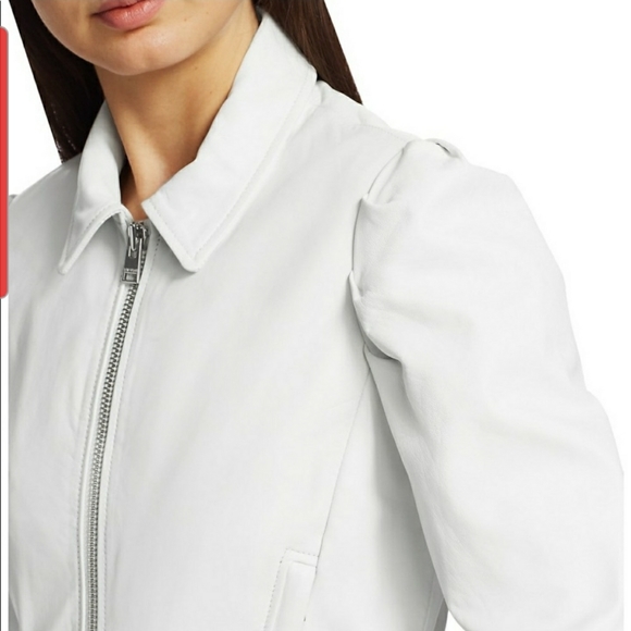 NWT LaMarque luxury white leather jacket size medium - Picture 10 of 17